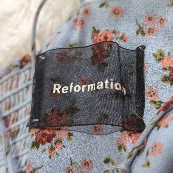 🔴Reserved for @tia_felice Reformation Blue Petunia Floral Presley Dress - Picture 9 of 16
